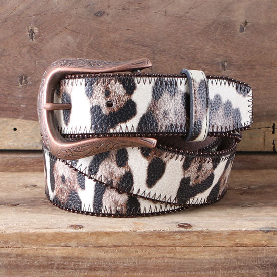 Roper Cream Copper Leopard Belt