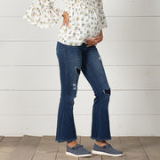 Distressed Maternity Flare Jeans