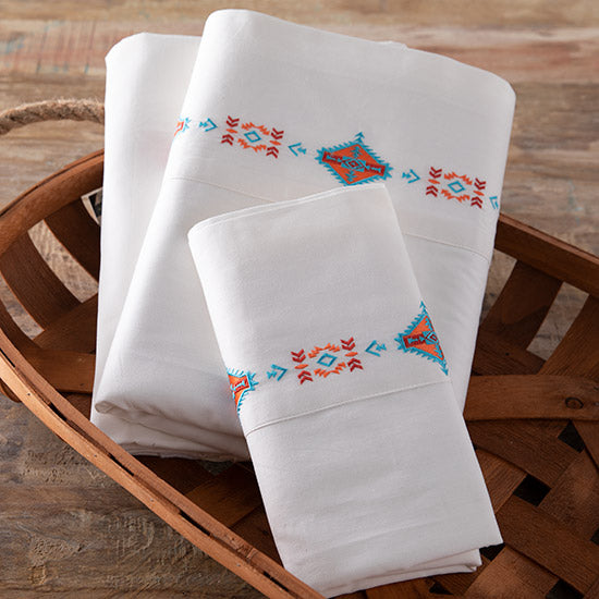 Embroidered Southwestern Sheet Set