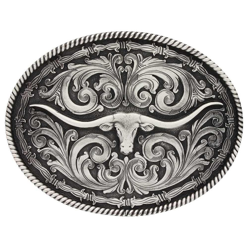 Antique Scroll Longhorn Attitude Buckle