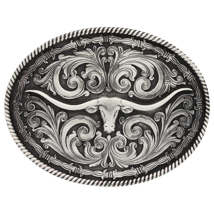 Antique Scroll Longhorn Attitude Buckle