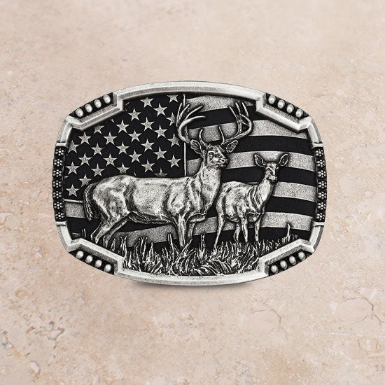 Matched Pair Deer Attitude Buckle