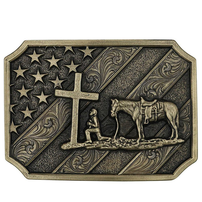 Patriot Christian Cowboy Attitude Buckle