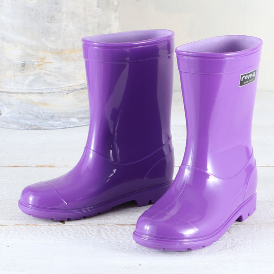 Purple Kids Rain Boots