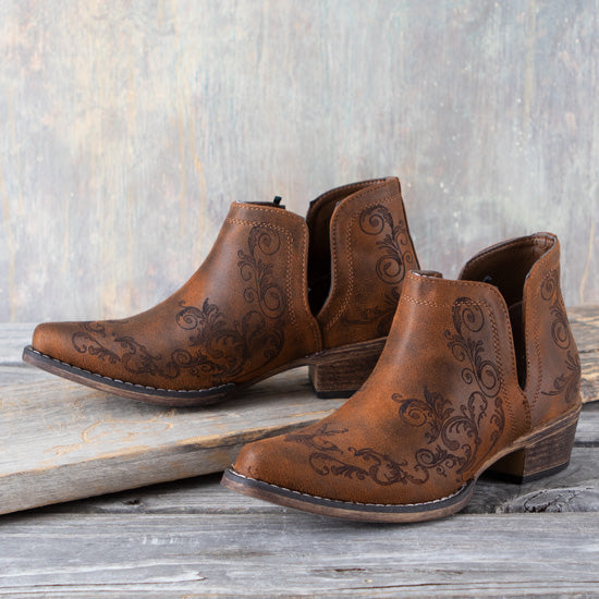 Cognac Ava Booties