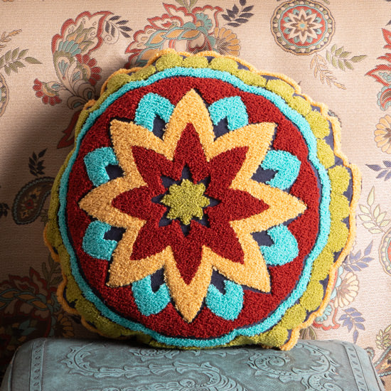Tammy 18' Round Embroidered Pillow