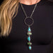 &Co Green Turquoise Stone Ring Necklace