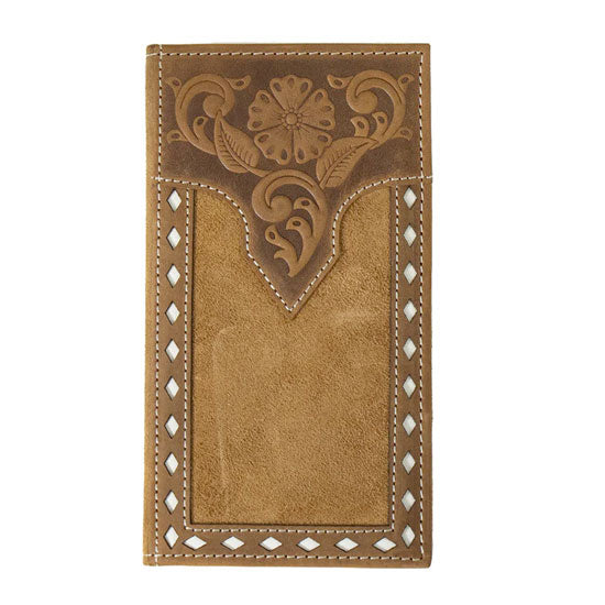 Nocona Tan Stitch Tooled Leather Rodeo Wallet
