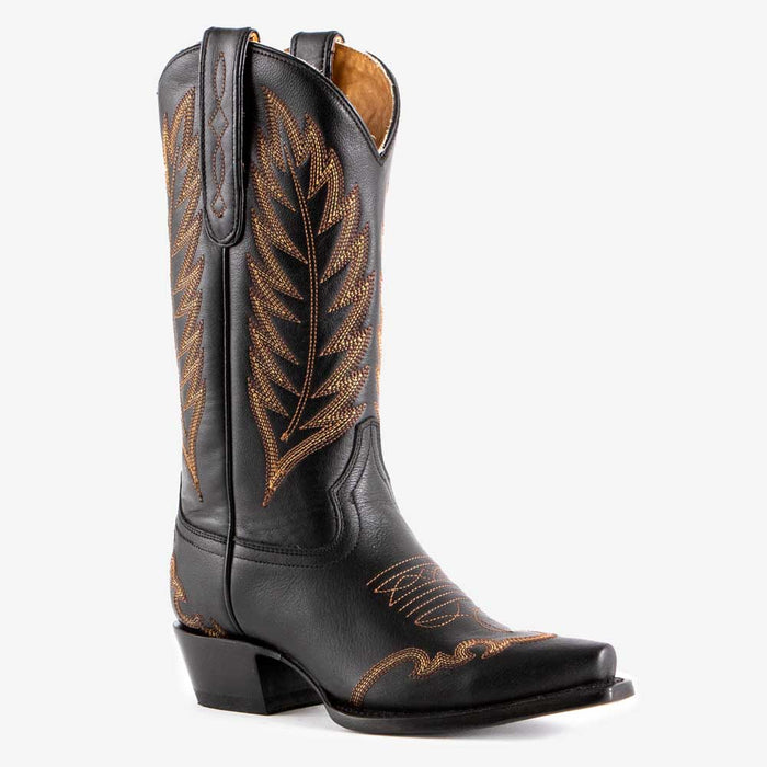Caborca Silver Mossil Black Embroidered Boots