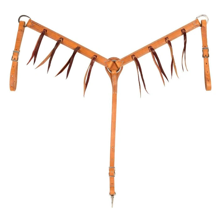 Harness Leather Breast Collar with Strings
