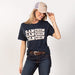 Womens Navy Short Sleeve Ranchin Tee