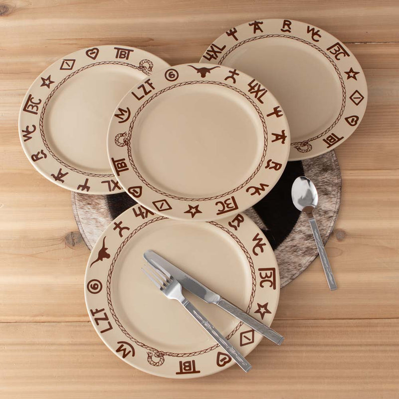 Branded 4 Piece Dinner Plate Set