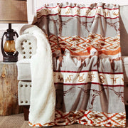 Longhorn Plush 54x68 Sherpa Throw