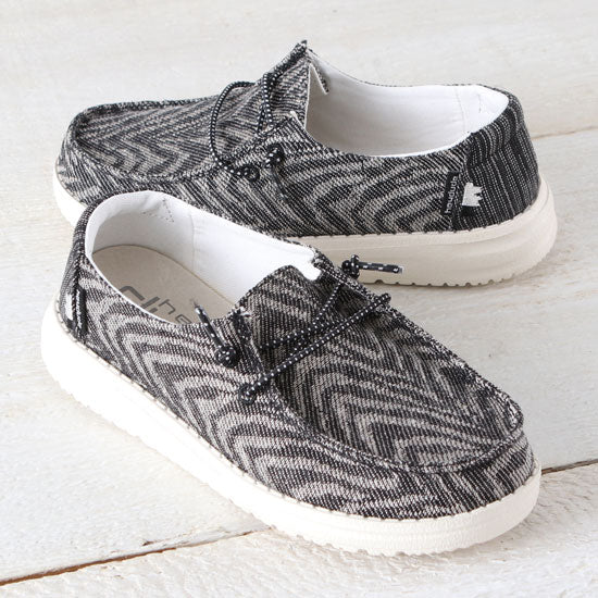 Wendy Woven Zebra Black Stripe Shoes