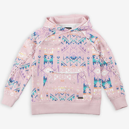 Girls' Pink Aztec Hoodie
