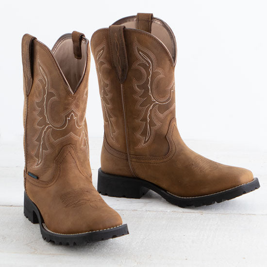 Women's Unbridled Rancher Waterproof Oily Distressed Tan Western Boot