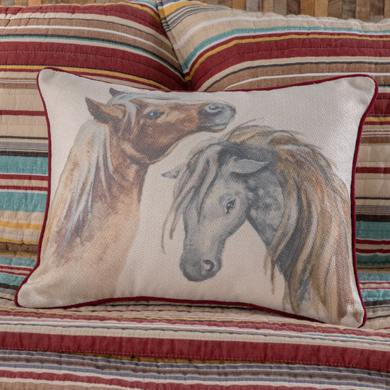 Branbury Stripes Two Horses Pillow