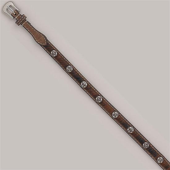 Brindle Hair-On Hatband With Conchos