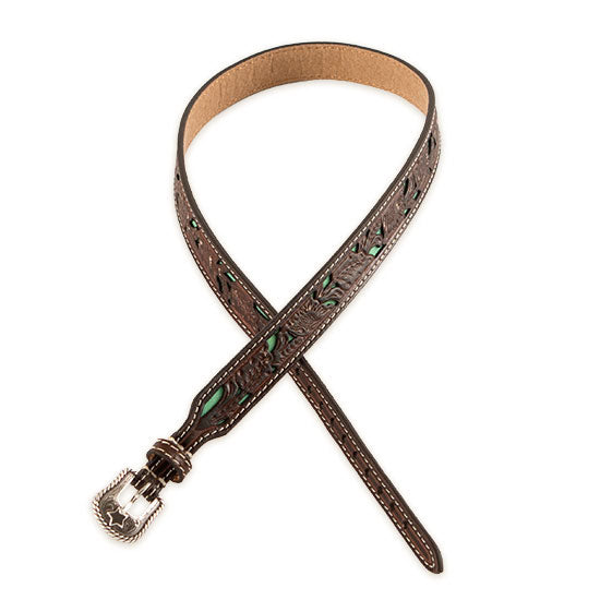 Brown And Turquoise Floral Hatband