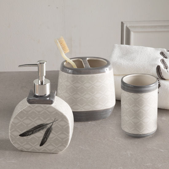 Feather Ceramic 3 Piece Bath Set