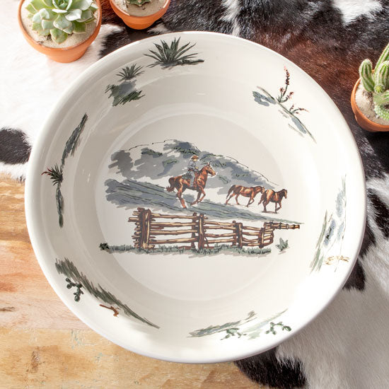 Ranch Life in Color Ceramic Serving Bowl