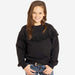 Girls' Black Fringe Sweater