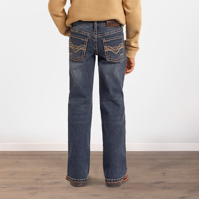 Boys' Double Barrel Dark Wash Bootcut Jeans