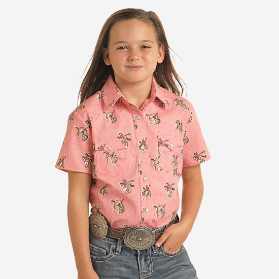 White Label Girls' Rose Bronc Top