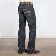 Double Barrel Straight Ladder Stitch Dark Wash Jeans