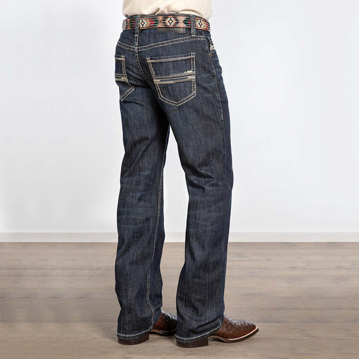 Double Barrel Straight Ladder Stitch Dark Wash Jeans