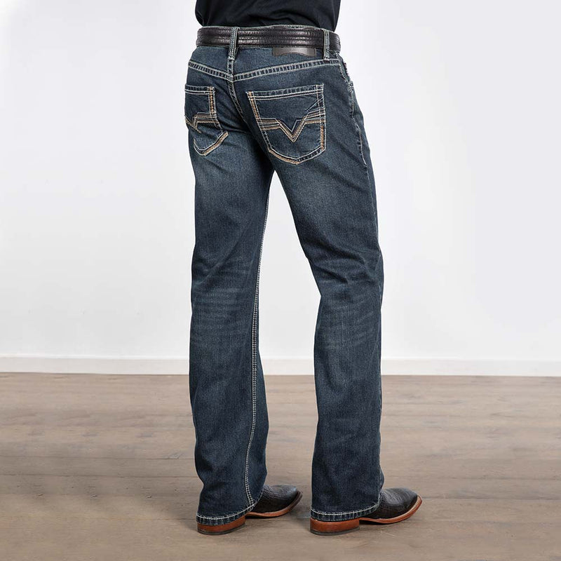 Pistol Straight Two Toned Dark Wash Jeans