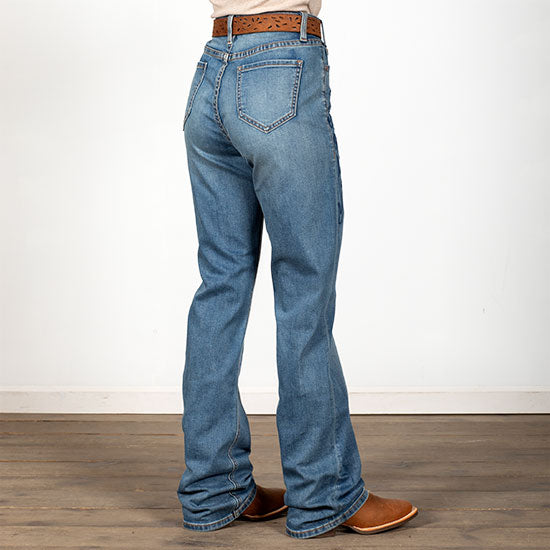Western Embroidery High Rise Bootcut Jeans