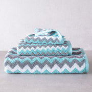 Blue and Gray Zig Zag Towels