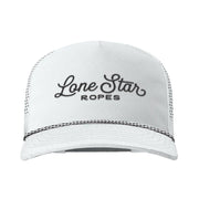 White and Black Church Script Logo Cap