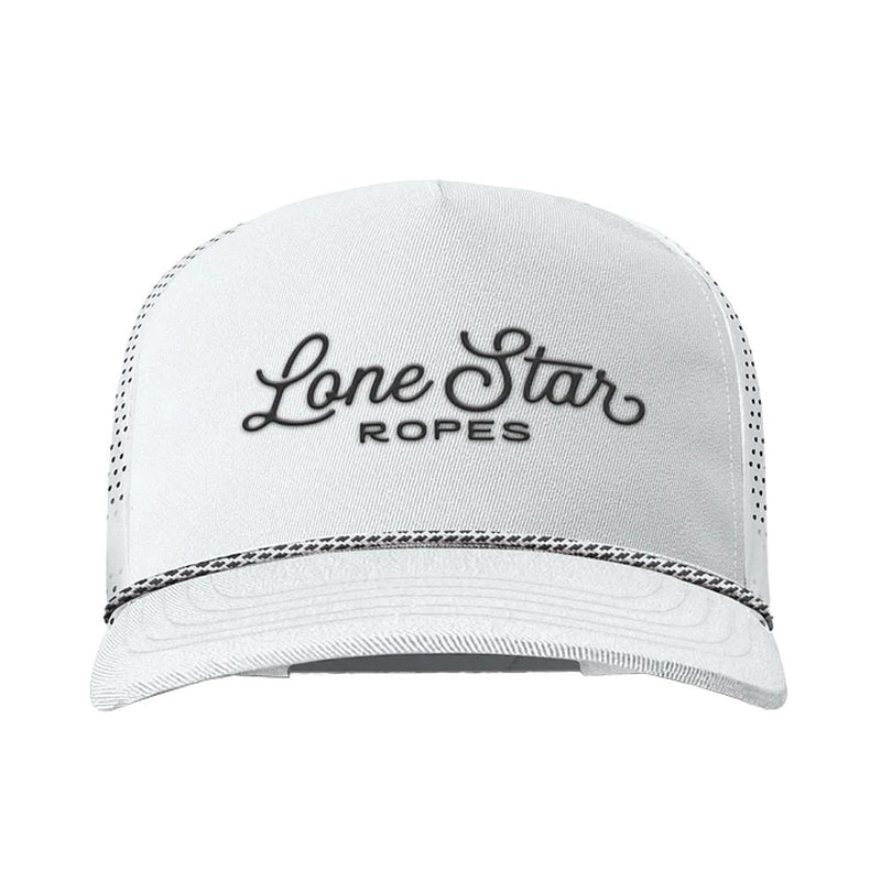 White and Black Church Script Logo Cap