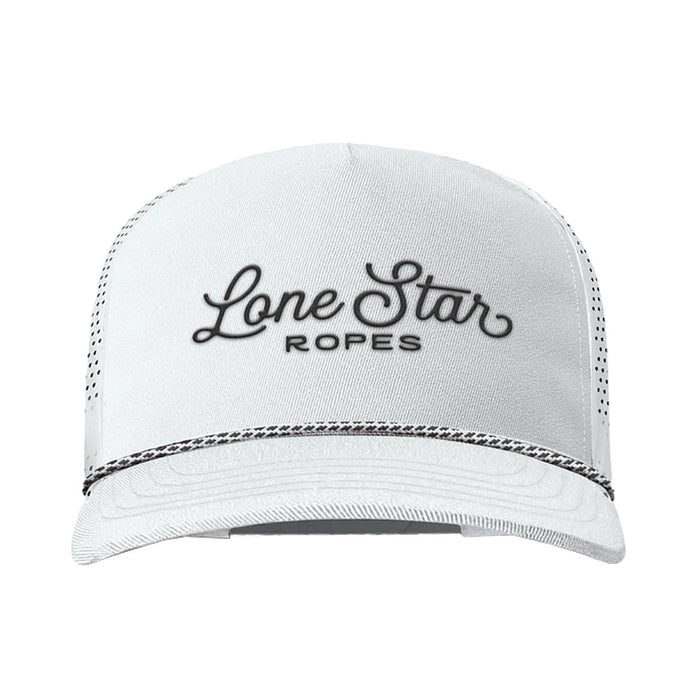 White and Black Church Script Logo Cap
