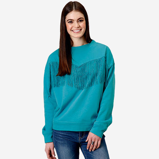Fringe Fleece Pullover