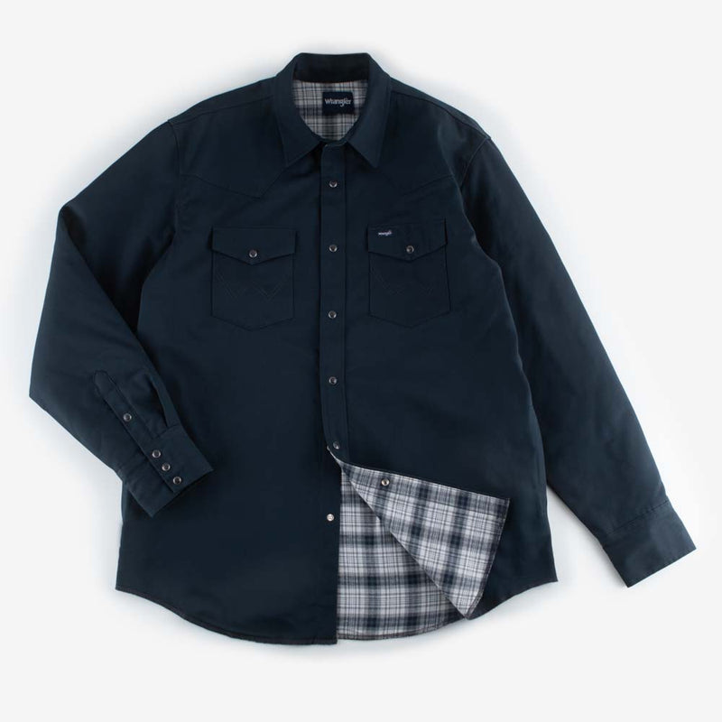 Big & Tall Flannel Lined Black Workshirt