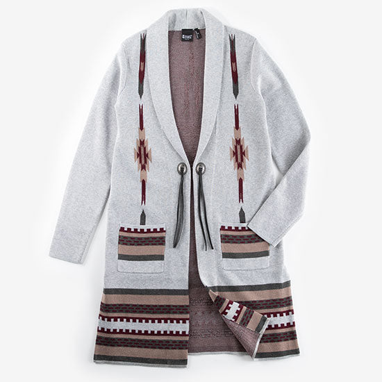 Girl Grey Aztec Cardigan