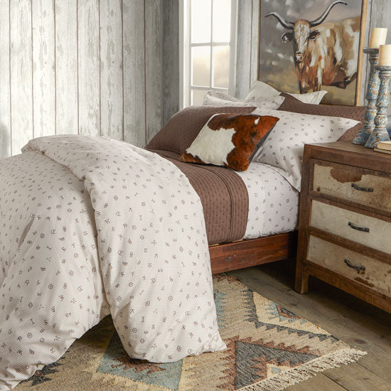 Cattle Brands Ticking Stripe Duvet Cover