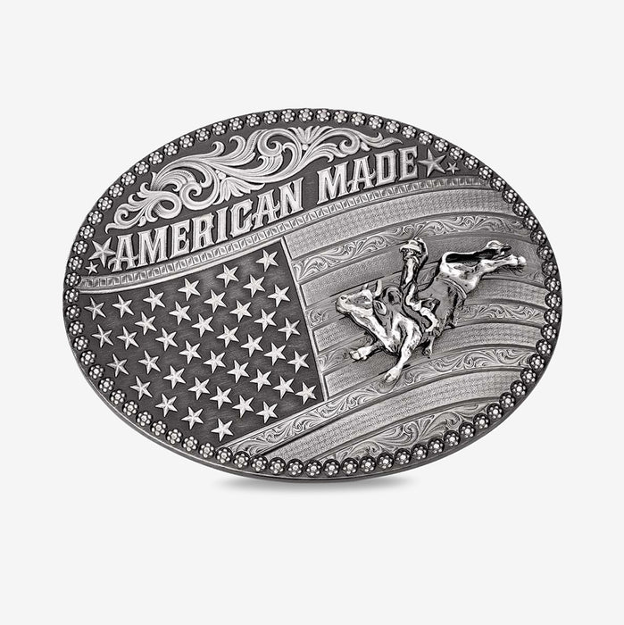 American Made Tradition Buckle with Bull Rider