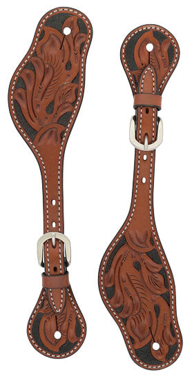 Carved Chestnut Spur Strap