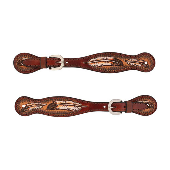 Turquoise Cross Coco Feather Ladies' Spur Straps