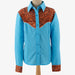Girl's Blue Tooled Yoke Show Blouse