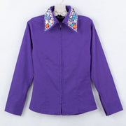 Girl's Showtime Collar Purple Show Blouse