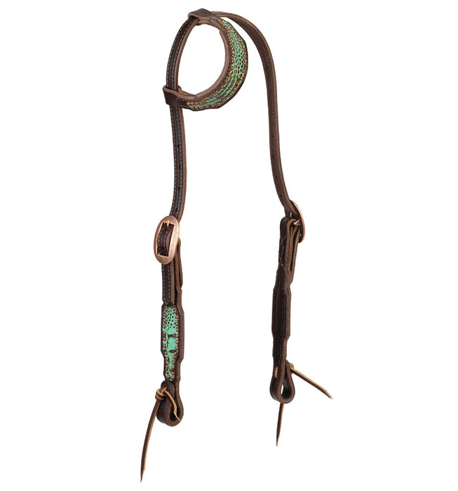 Turquoise Croc Single Ear Headstall