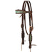 Turquoise Croc Browband Headstall