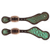 Turquoise Croc Ladies Spur Straps