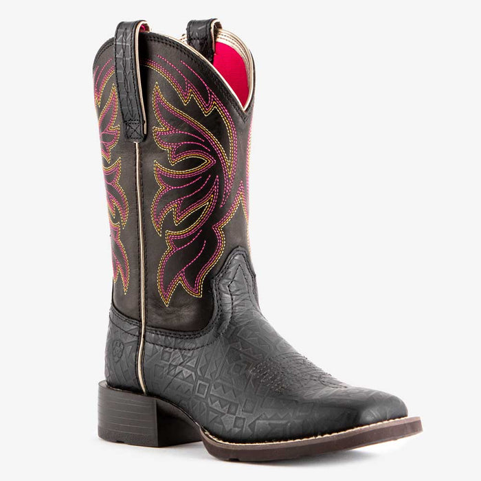 Women's Buckley Black Blanket Embossed Square Toe Western Boot
