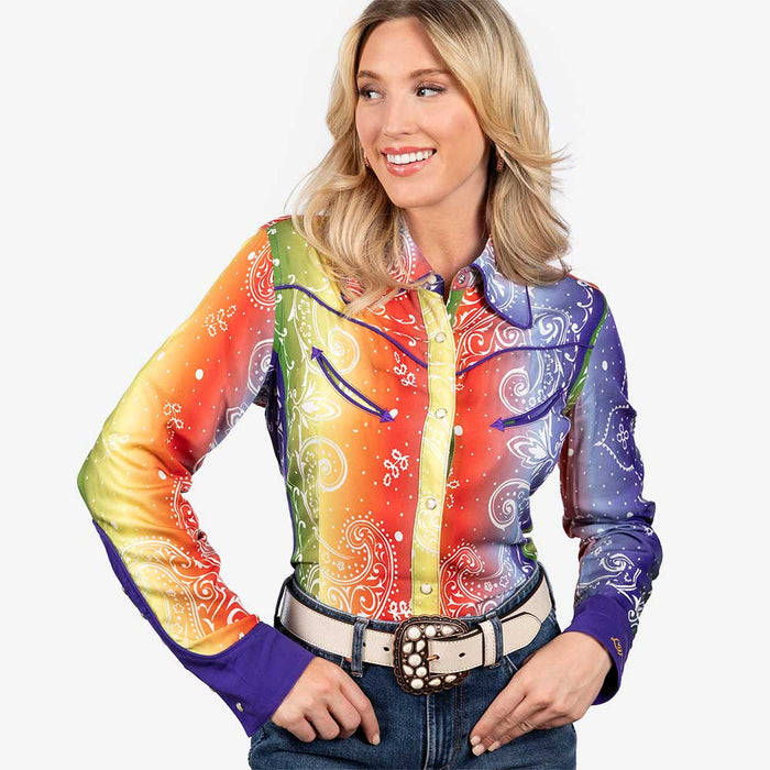 Lainey Wilson Rainbow Bandana Top